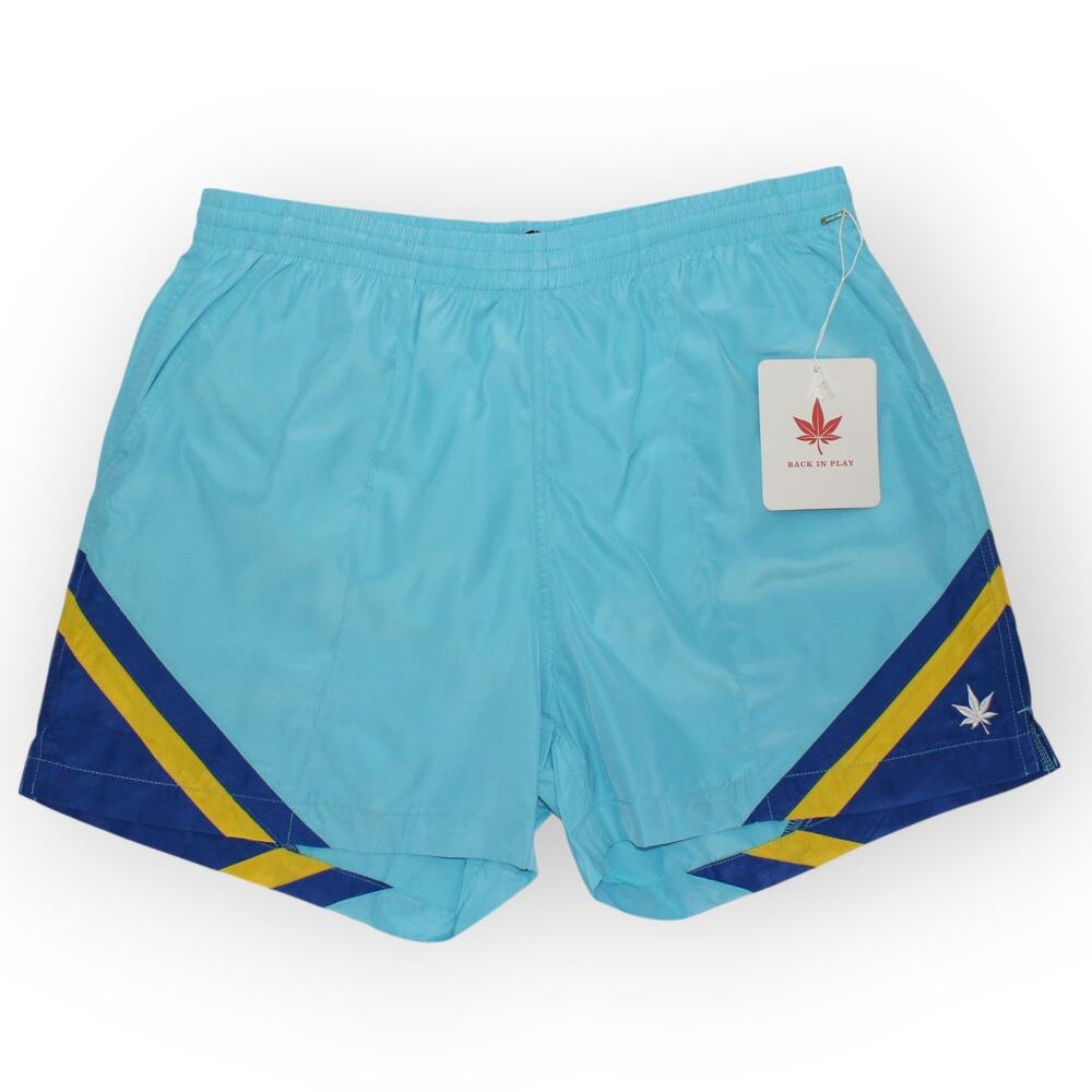 NEW Large BOAST USA Corner Panel Match Shorts BabyBlue Tennis Pickleball Surf